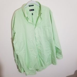 Chaps Dress Shirt, Light Green XL, 17-17.5, 34/35